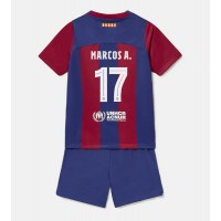 Billiga Barcelona Marcos Alonso #17 Barnkläder Hemma fotbollskläder till baby 2023-24 Kortärmad (+ Korta byxor)